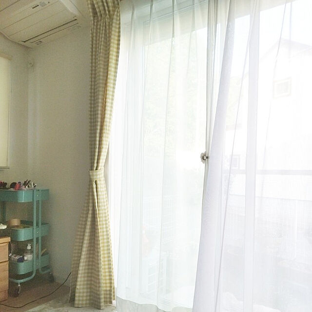 yukinkoの-カーテン ギンガムチェック オーダーカーテン チェック柄 かわいい おしゃれ ナチュラル カントリー ポップ カフェ ベージュ ブルー ブラック ピンク ネイビー レッドの家具・インテリア写真
