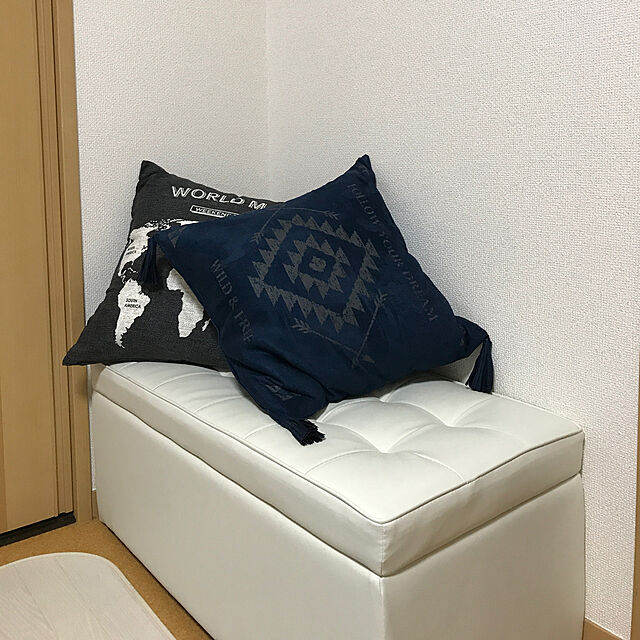 haruのニトリ-クッションカバー(ワールドマップ T)  【玄関先迄納品】の家具・インテリア写真