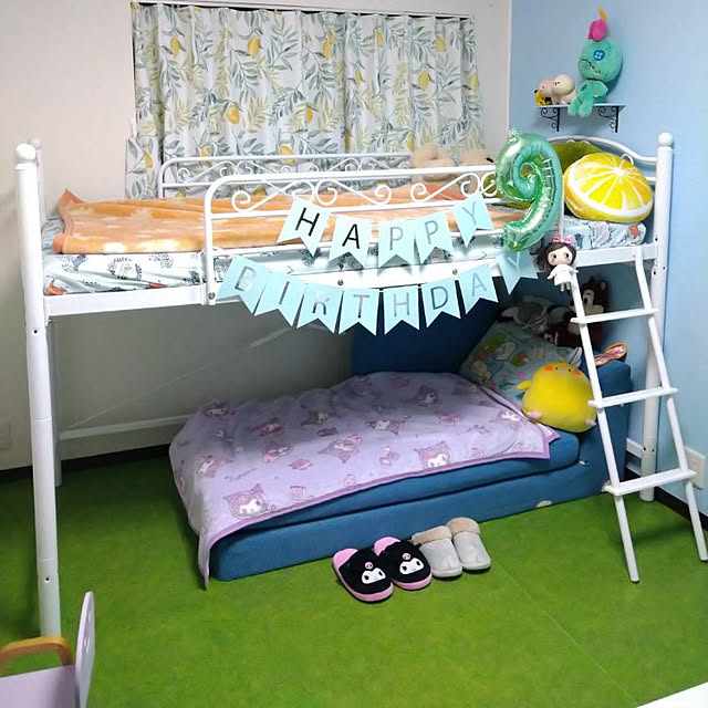 kotowakaのニトリ-遮光2級・遮熱カーテン(レモンリーフ グリーン 100X110X2) の家具・インテリア写真
