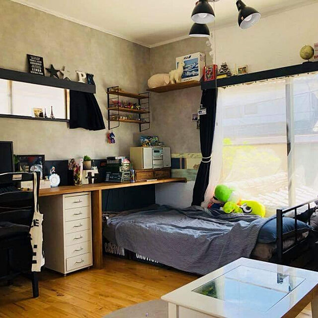 a-koのニトリ-シングルパイプベッドフレーム(バジーナF BK) の家具・インテリア写真