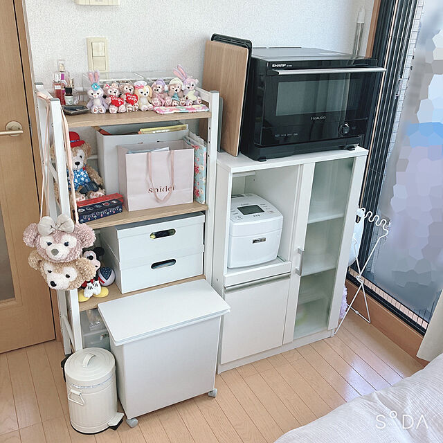 kanaxcanaのニトリ-レンジ台(フォルム RE9060G WH) の家具・インテリア写真