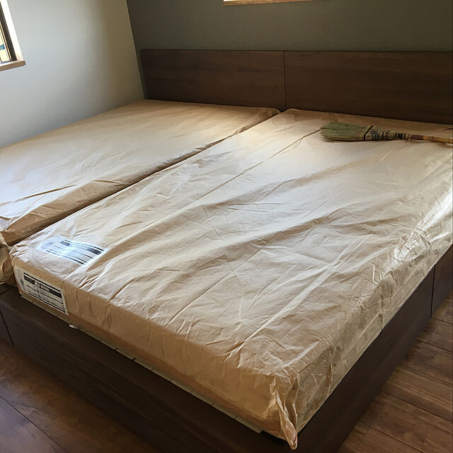so__yu__ieの無印良品-収納ベッド・セミダブル・ウォールナット材の家具・インテリア写真