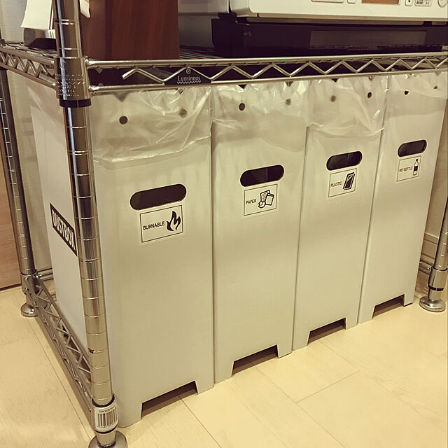 Asakoのマイプラネット-ベーシックスタンダードゴミ箱 分別 シール ダンボールゴミ箱用 （可燃、不燃、ペット、缶、プラごみ など）の家具・インテリア写真