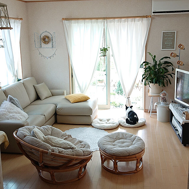 yellowflowerのニトリ-ソファー カウチソファ (NシールドA1 BE)  『配送員設置』 『5年/30年保証』の家具・インテリア写真