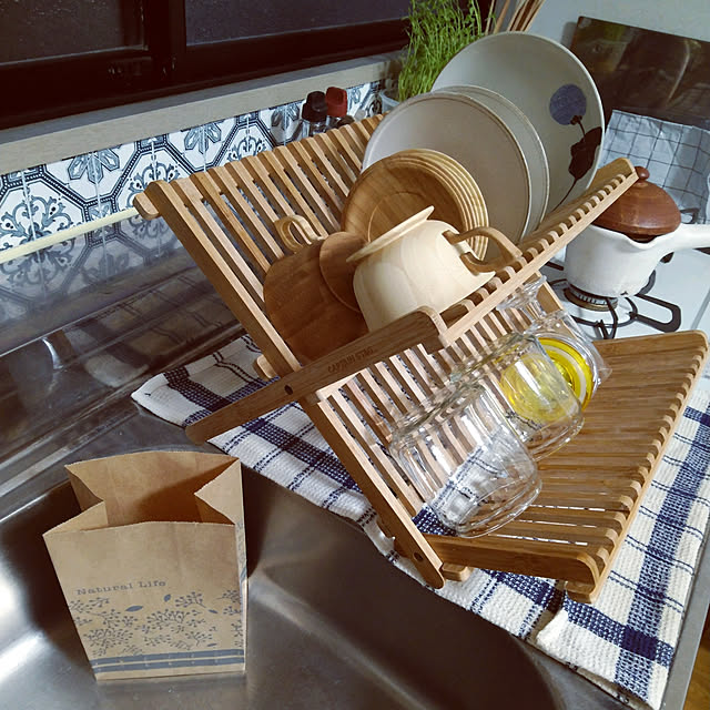 写真付きレビュー 水切りラック 木製 Take Ware 折畳ディッシュラック 2段 16ピッチ Up 2577 竹製 食器立て おしゃれ アウトドア キャンプ キャプテンスタッグ 同梱不可の通販商品 口コミ情報 Roomclipショッピング