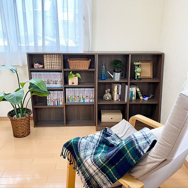 maruの-大容量ホームシェルフ　薄型　本棚　収納力　木製の家具・インテリア写真