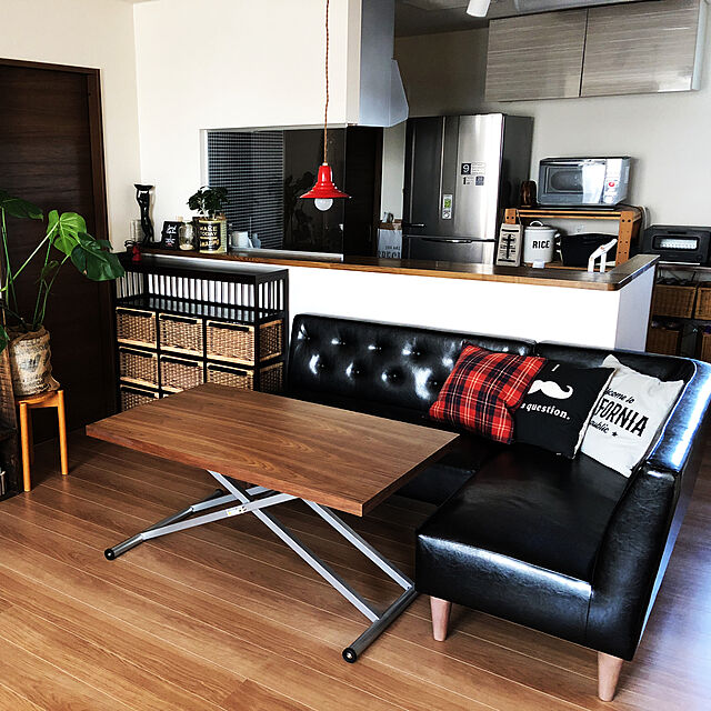 lulu1109の無印良品-オーガニックコットンクッションカバー／マドラスチェック・ネイビーの家具・インテリア写真