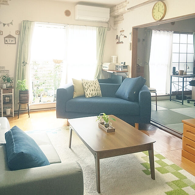 mikanのニトリ-デスク(ザッキー 95 MBR/BK) の家具・インテリア写真