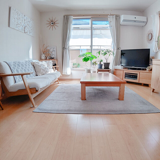 masumiのイケヒコ・コーポレーション-ラグ 洗える 無地カラー 選べる7色 『モデルノ』 グレー 約185×185cm【グレー】 の家具・インテリア写真