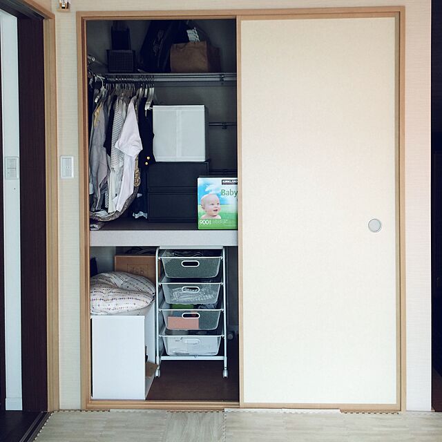 momoのイケア-【IKEA/イケア/通販】 ALGOT フレーム/メッシュバスケット4個/トップシェルフ, ホワイト(c)(S99178711)の家具・インテリア写真
