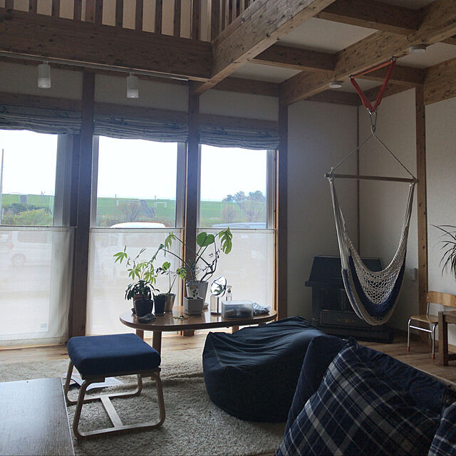 Tamakiの無印良品-綿デニムリビングでもダイニングでもつかえるソファチェア用カバー／ネイビー ネイビーの家具・インテリア写真