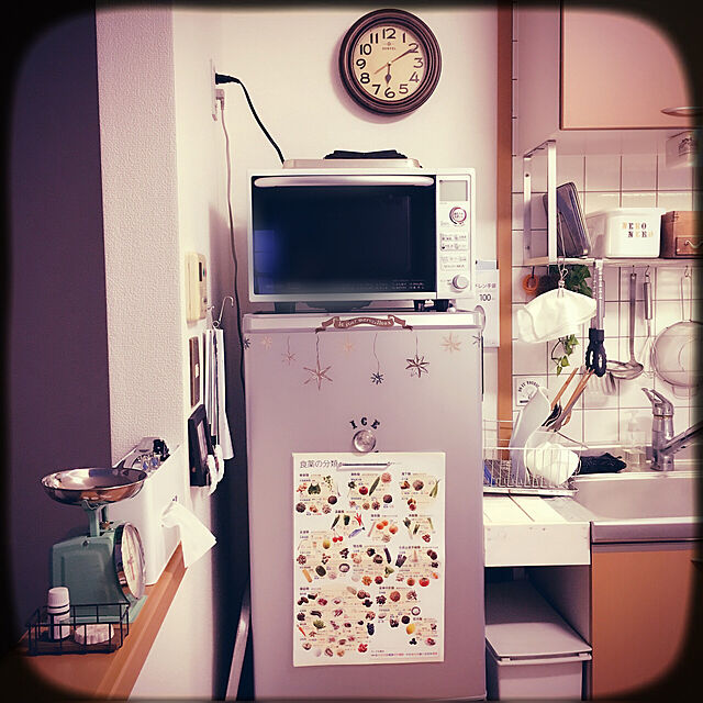 Mのさんてる-さんてる レトロ 電波掛時計 DQL668 丸型 日本製 アンティークブラウンの家具・インテリア写真