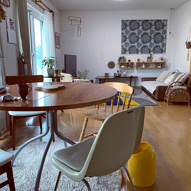 naojinのニトリ-アクセント円形ラグ(SシャギーBE 直径130) の家具・インテリア写真