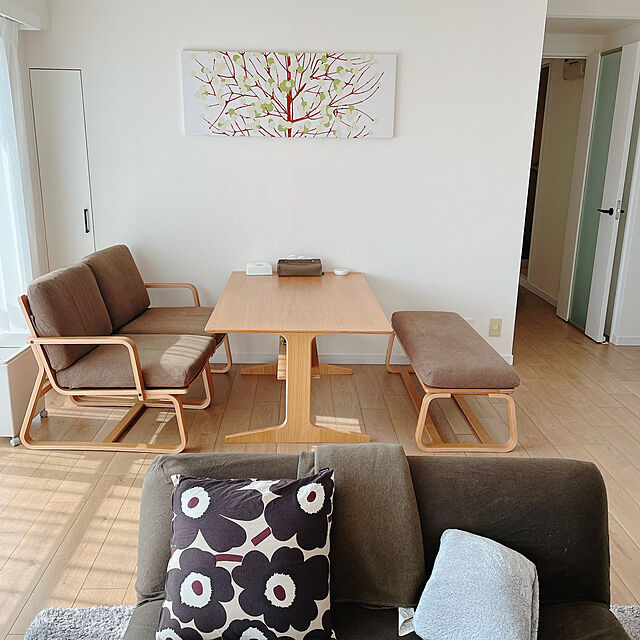 Maiの無印良品-リクライニングローソファ２シーター・カバー付・綿平織／ダークブラウンの家具・インテリア写真