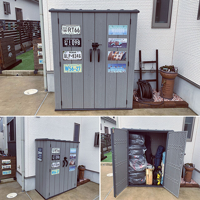 akipuの-LIFETIME 屋外物置 サイズ 高さ 175cm 奥行き 78 cm 幅 143cm（約） 内寸（約 ）128×65×160cmの家具・インテリア写真