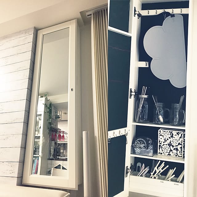 ポイントキャンペーン中 アクセサリー 収納 スタンドミラー 全身ミラー