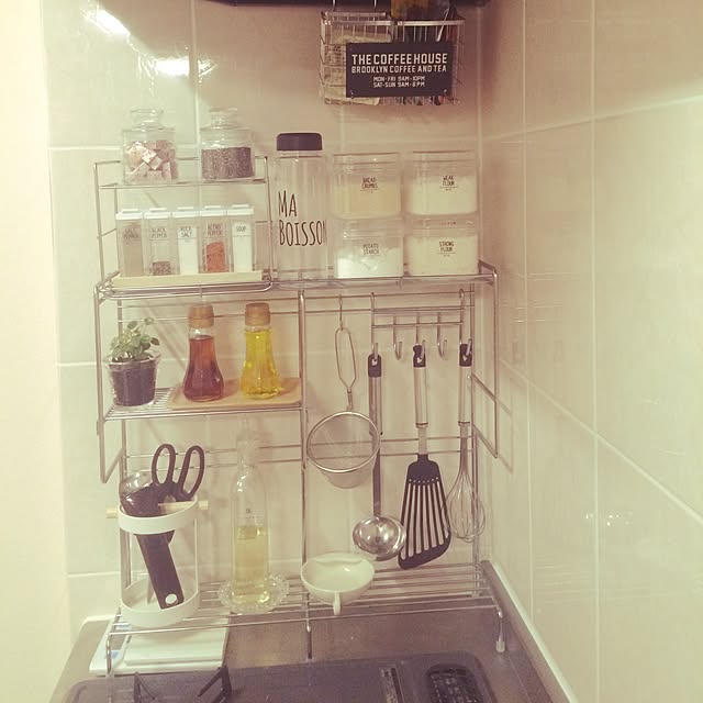mikaの-調味料ラベル 調味料シールラベルステッカー 耐水 透明 キッチン調味料シール 食料品 ハーブ スパイスラベル オイルボトルラベルの家具・インテリア写真