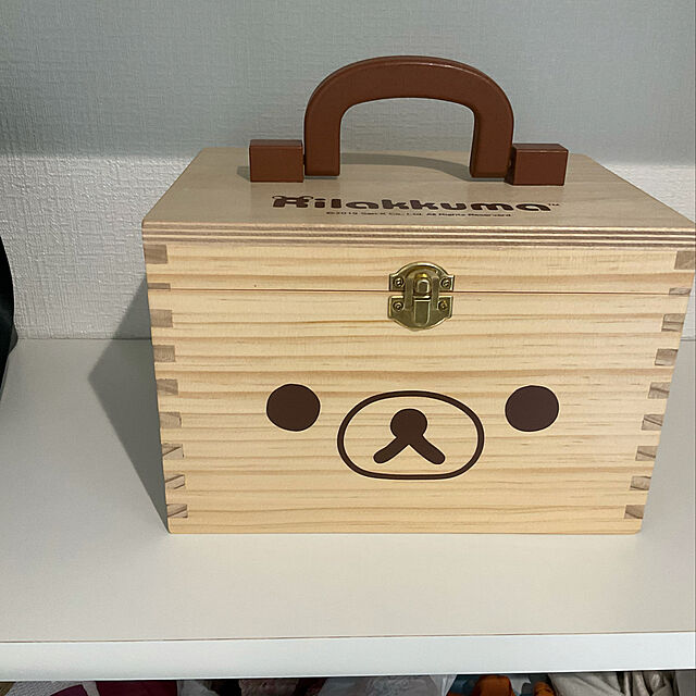 hukanonの-リラックマ 木製ボックス　0227-51  (救急箱、薬箱　ソーイングボックス、メイクボックス、収納箱)の家具・インテリア写真