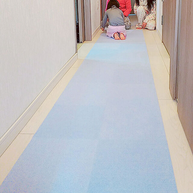 hiromimiの-サンコー　おくだけ吸着　ペット用撥水タイルマット　30×30cm　同色20枚入　KM-01・BL(ブルー)の家具・インテリア写真