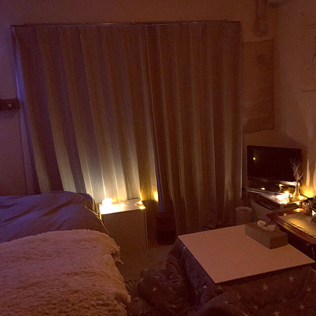 sayaのニトリ-遮光2級カーテン(スロウ グレー 100X205X2) の家具・インテリア写真