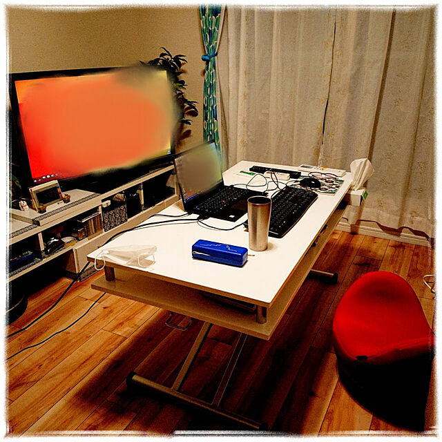 sumomoの-棚付き昇降式テーブル 幅120cm ホワイト 【通販】の家具・インテリア写真