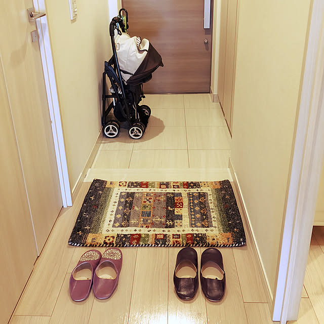 yu_ueのサヤンサヤン-サヤンサヤン 手織り ギャベ ギャッベ 玄関マット 室内 SS4 50x80 アンソラジット ウールの家具・インテリア写真