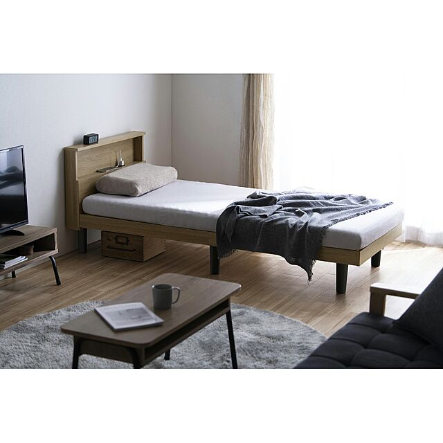 Simple-Styleのアイリスオーヤマ-アイアンウッドセンターテーブル ブラック／アッシュブラウン IWCT-800の家具・インテリア写真