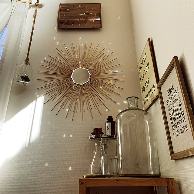 shimaの-壁掛け時計 電波時計 四角 北欧 木製 おしゃれ ナチュラル ガラスの家具・インテリア写真