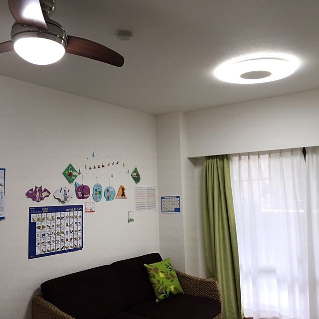 rinruruの-シーリングファン シーリングファンライト 照明 ファン LED 天井照明 照明器具 省エネ 吹き抜け エアコン リモコン付き モダン おしゃれ オシャレ コンパクト 小型 リビング 在宅の家具・インテリア写真
