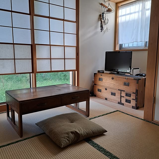 昭和レトロ 木製折りたたみ文机 和机 三段引き出し 古道具 古民