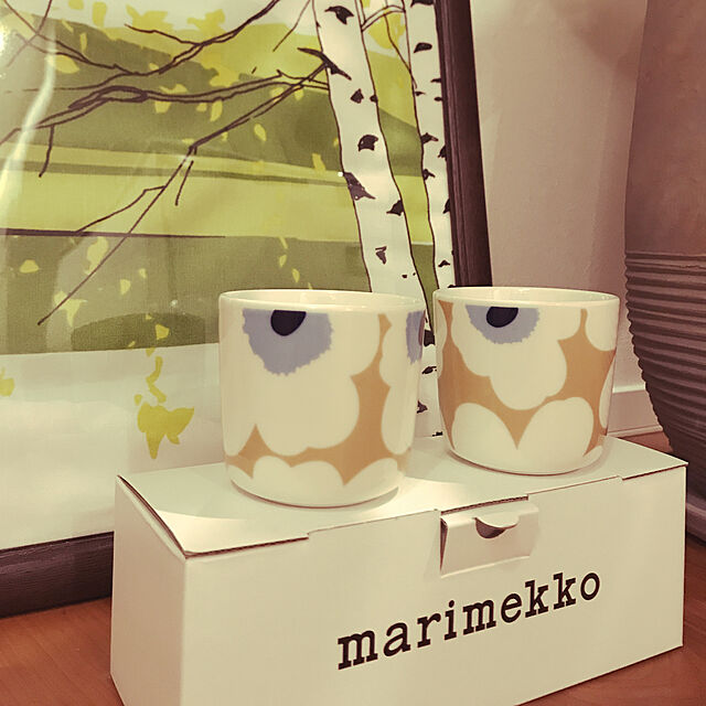 kaichannの-marimekko マリメッコ UNIKKO ラテマグ コーヒーカップ ベージュ×ブルー 1個入り 北欧 北欧食器 【ギフト】の家具・インテリア写真