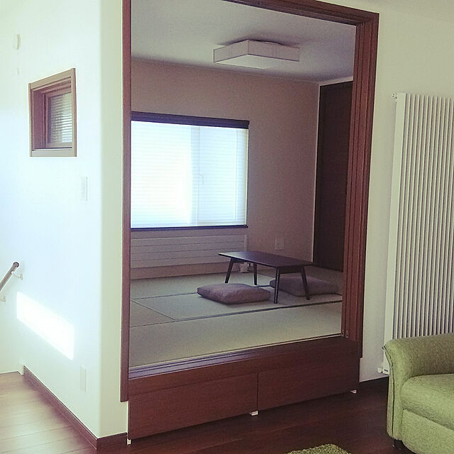 sacharuのニトリ-3人用電動布張りテーブル付リクライニングソファ(ピュール GR) の家具・インテリア写真