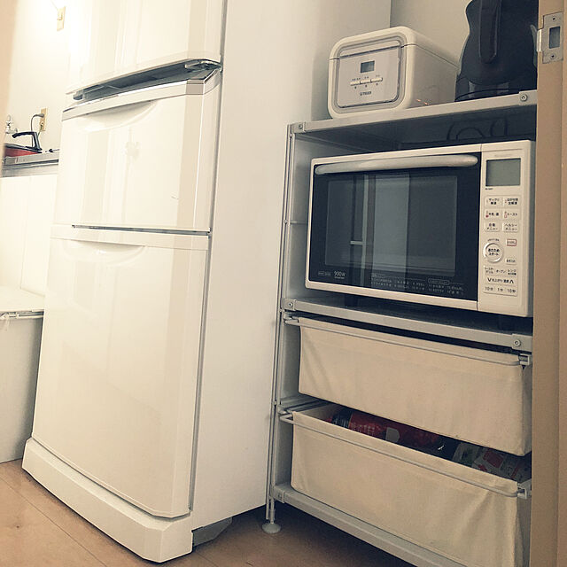 minmiの無印良品-スチールユニットシェルフ・スチール棚セット・ミニ・グレーの家具・インテリア写真