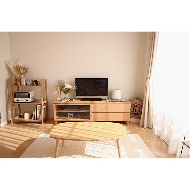 haruの無印良品-無印良品 木製AVラック・幅150cm・オーク材 幅150×奥行44×高さ50.5cm 82219227の家具・インテリア写真