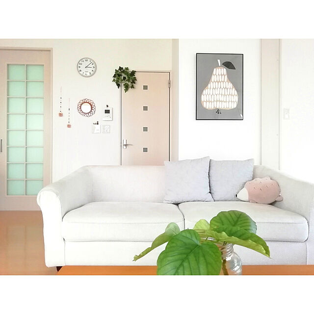 tirolの無印良品-麻平織キルトクッションカバー／ライトグレーの家具・インテリア写真