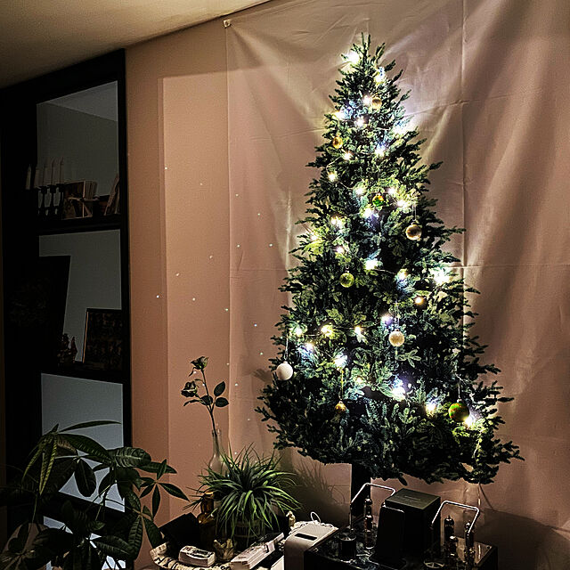 Hayatoの-LED付 クリスマス ツリー 布 タペストリー LEDガーランドセットの家具・インテリア写真