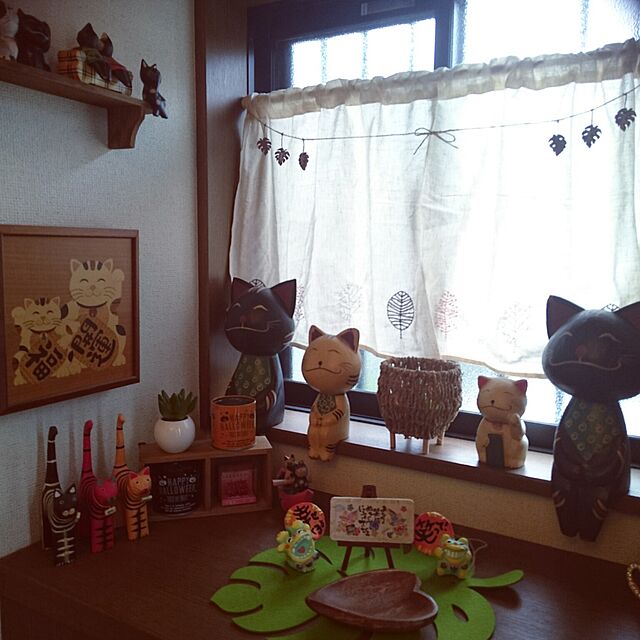 ayuna210の有限会社HITEN-アジアン雑貨 バリ雑貨 キス猫ペアとハートベンチのSET 置物 オブジェ オーナメント ネコ 猫 ねこ グッズの家具・インテリア写真