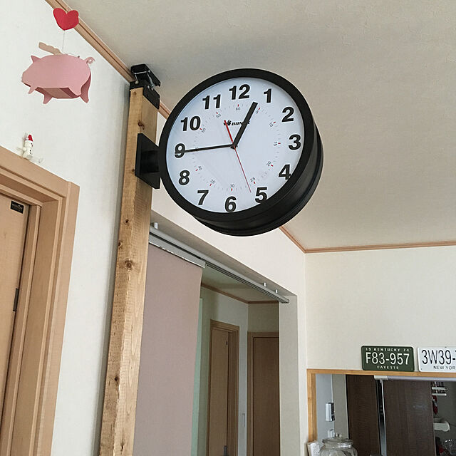 yukimikoの-【送料無料】DOUBLE FACES WALL CLOCK BK ダルトン DULTON 壁掛け時計 おしゃれ アンティーク レトロ 両面 掛け時計 かわいい 時計 壁掛け ウォールクロックの家具・インテリア写真