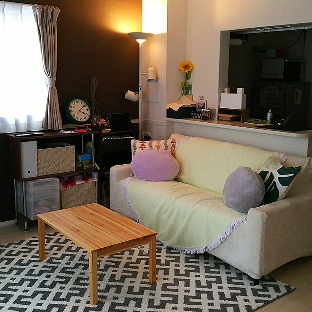 atsukingのニトリ-3人用布張りソファ(NポケットA7 FM-DGY) の家具・インテリア写真