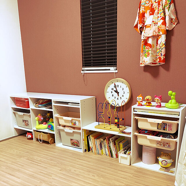 acchiのニトリ-収納ボックス カラボ 浅型(ペールローズ) の家具・インテリア写真