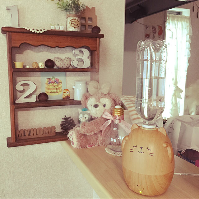 tomomiのスリーアップ-うるおいにゃんこ ペットボトル加湿器 木目調 ナチュラルウッドの家具・インテリア写真