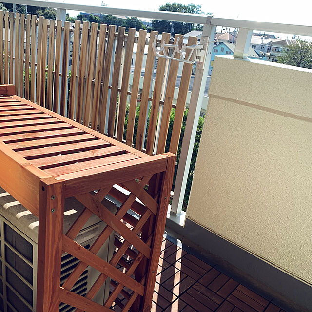 tsurumokuのWORTH園芸-WORTH GARDEN 室外機カバー 木製エアコンカバー, 幅87x奥行35x高さ80cm (ダークブラウン)の家具・インテリア写真