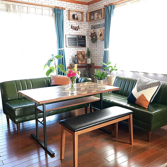 haruのニトリ-裏地付き遮熱カーテン(リフレ ターコイズブルー 100X140X2) の家具・インテリア写真
