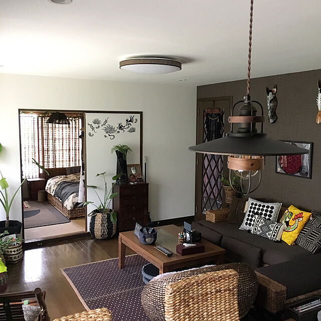 cocotaiの-竹カーテン　アッシュブラウン色幅100x丈135cm　2枚組の家具・インテリア写真