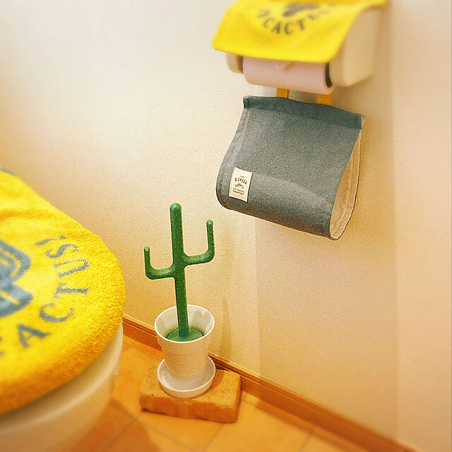 cactus0610の-vigar(ビガール) フラワー パワー トイレ セット サボテン グリーン W12.5×D11.5×H39cmの家具・インテリア写真