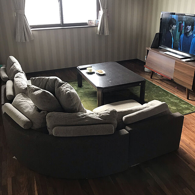 Sakiの-ラグ ラグマット 洗える 2畳 185x185 北欧 カーペット ホットカーペット対応 滑り止め付 おしゃれ リビング 子ども部屋 絨毯 マイクロファイバー rug catpetの家具・インテリア写真