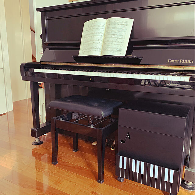 yukaの-鍵盤柄 ピアノの下にぴったり楽譜キャビネット ブラック 【通販】の家具・インテリア写真