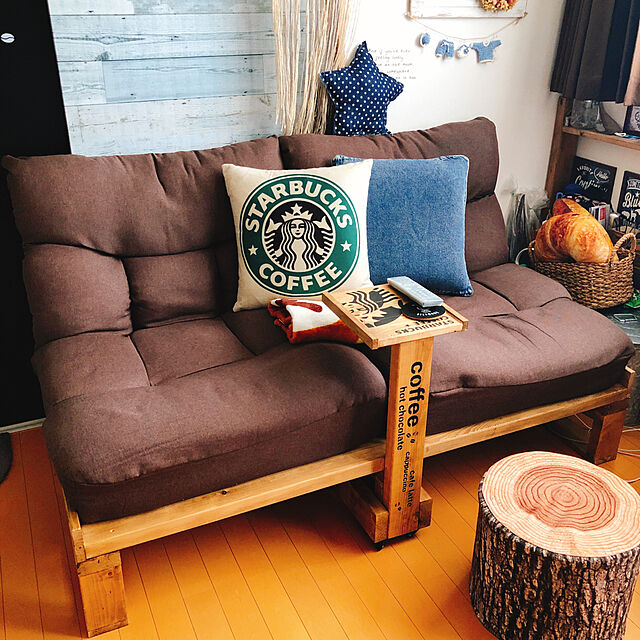 Miyuの-Starbucks スターバックス ロゴ イラスト プリント クッションカバー 麻 45*45 (旧ロゴグリーン) [並行輸入品]の家具・インテリア写真
