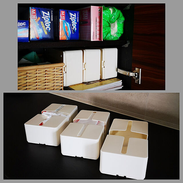 75のオカ-オカ 取り出しやすいペーパータオルケースピック(ホワイト) (ティッシュケース つめかえ用)の家具・インテリア写真