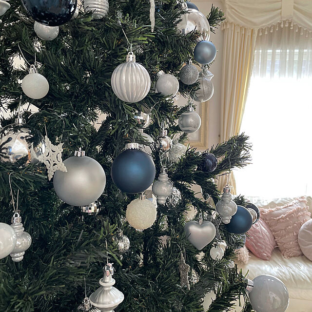karikuruのイケア-IKEA イケア デコレーション ボールオーナメント ガラス ブルー 青 シルバーカラー3.5cm n90475169 VINTER 2020 クリスマスの家具・インテリア写真